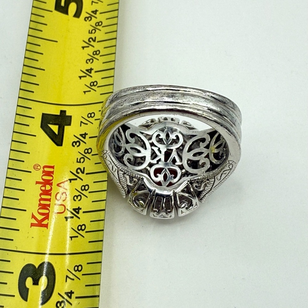 Vanna K for Bella Luce 2.80ct Ruby & Zirconia Halo Ring Sterling Silver Sz 5 - Picture 8 of 17